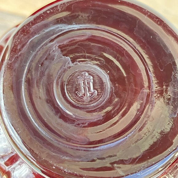 Anchor Hocking Red Bubble Ruby Glass 12oz Flat Tea Tumbler -Set of 4 - Picture 5 of 7